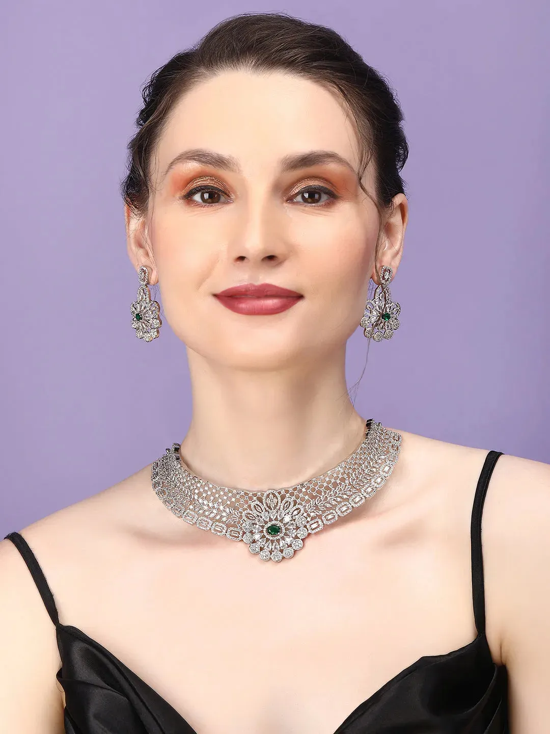 Glamorous Green Designer AD Choker Set