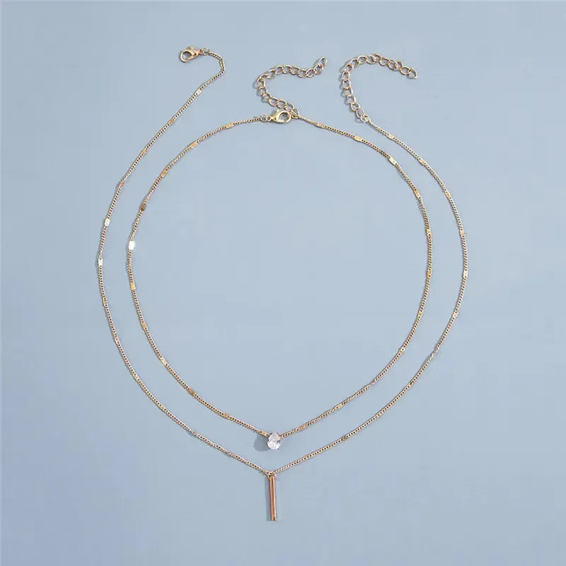 Glamorous Versatile Square Crystal Necklace Set