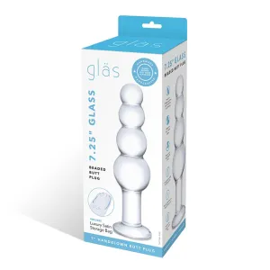 Glas 7.25 in. Glass Beaded Butt Plug