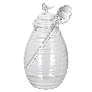 Glass Honey Jar W/Bee Design 19cm