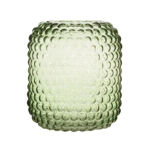 GLEE142 Green glass Bobble vase