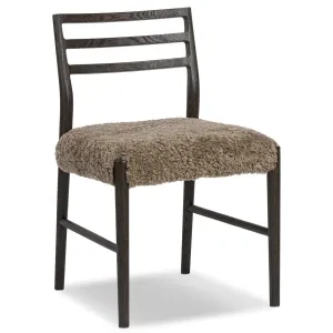 Glenmore Dining Chair, Taupe Shearling/Light Carbon, Set of 2