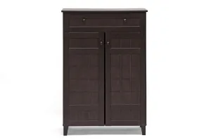 Glidden Dark Brown Wood Modern Shoe Cabinet (Tall)