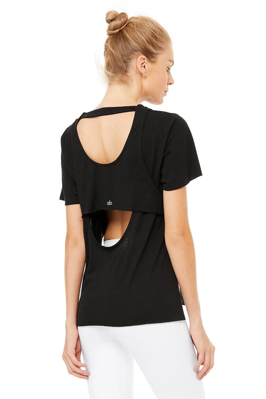 Glide Short Sleeve Top - Black