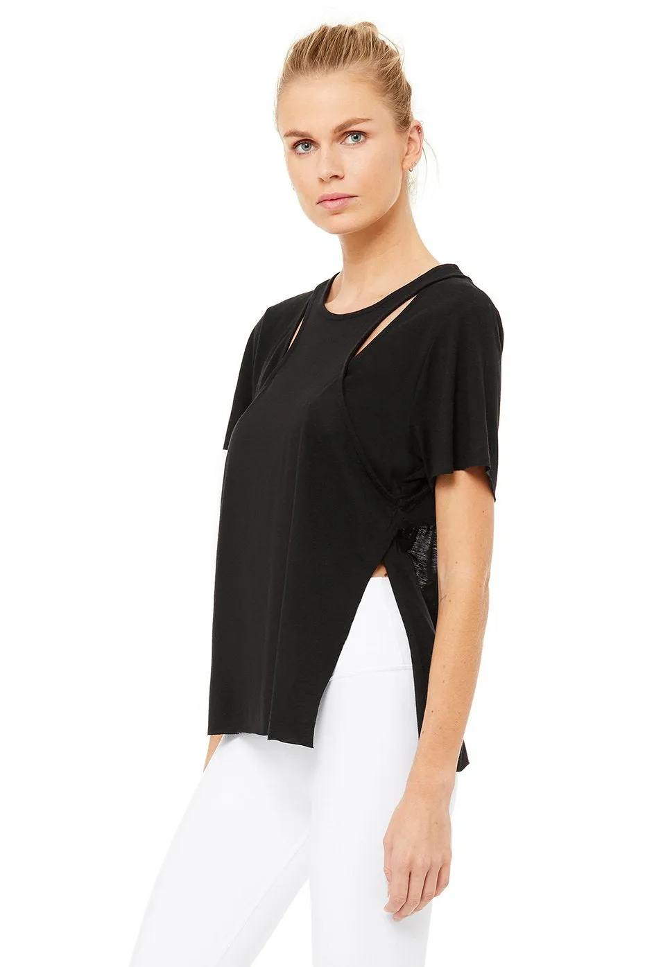 Glide Short Sleeve Top - Black