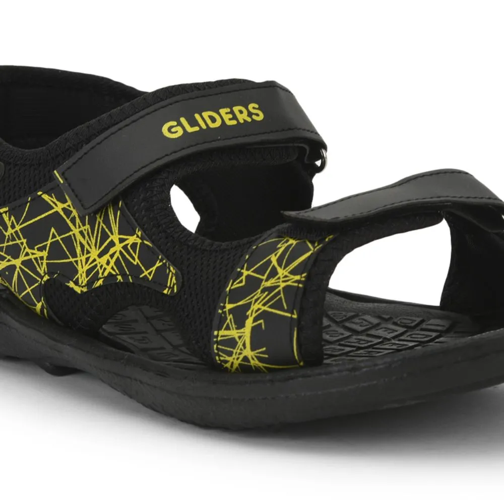 Gliders (Black) Casual Sandals For Men JOCKEY-E By Liberty