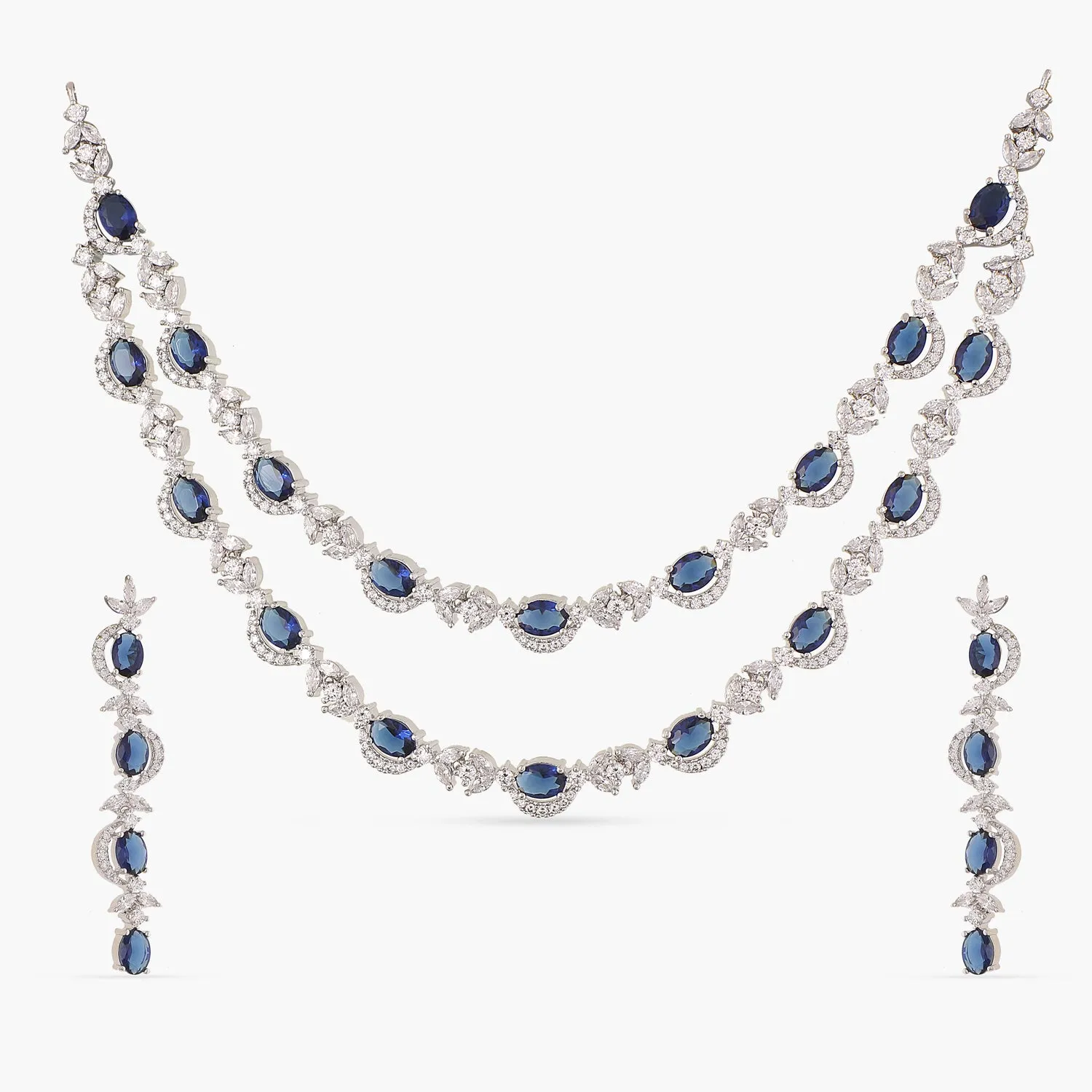 Glistering Delicate CZ Necklace Set