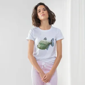 Glitter Green Fish Women's Long Pant Pyjama Set