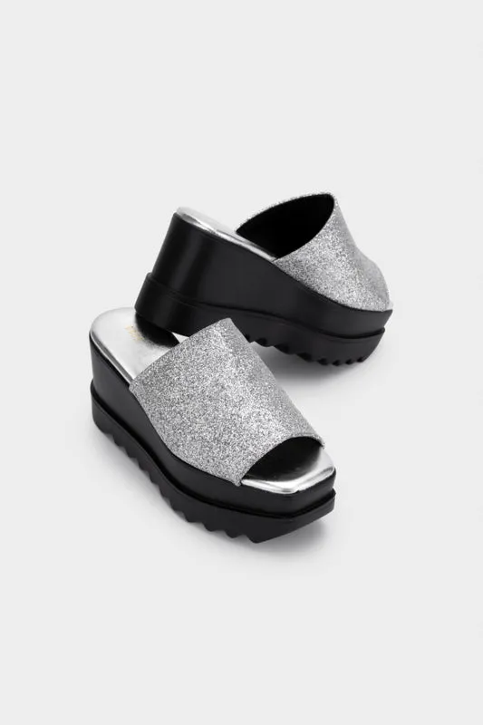 GLITTER PLATFORM WEDGE SLIDE