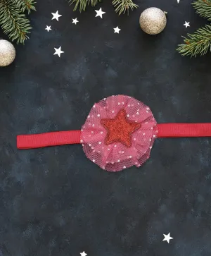 Glitter Star Headband - Red