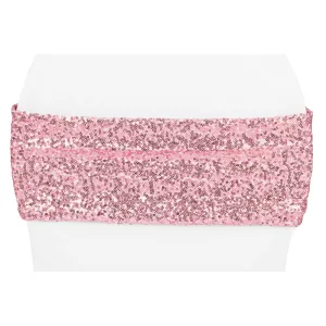 Glitz Sequin Spandex Chair Band - Pink