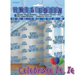 Glitzy Blue - String - Happy Birthday