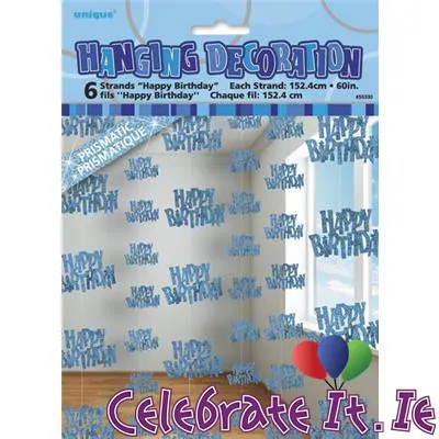 Glitzy Blue - String - Happy Birthday