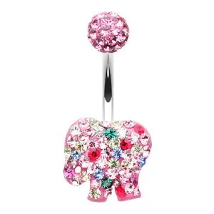 Glitzy Circus Elephant Belly Button Ring