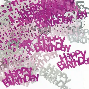 Glitzy Pink Confetti - Happy Birthday