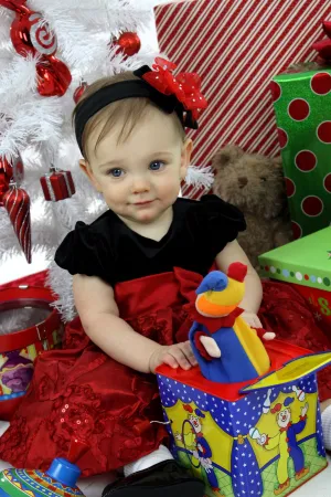 Glitzy Red Black Velvet Bow Headband