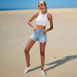 Glow Chic's Casual Slim Denim Shorts