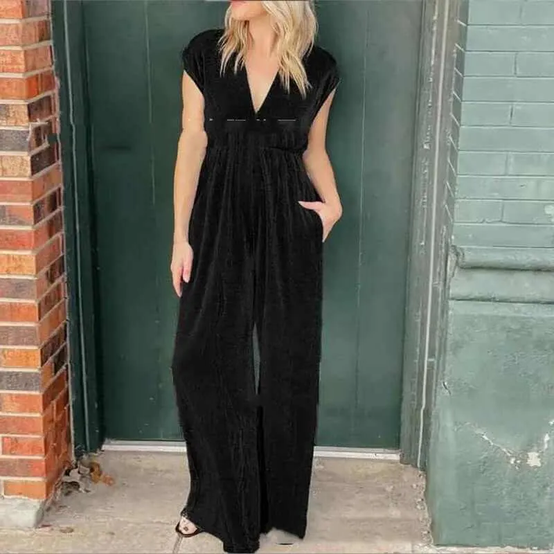 Glow Chic's Short-Sleeved Long Jumpsuit