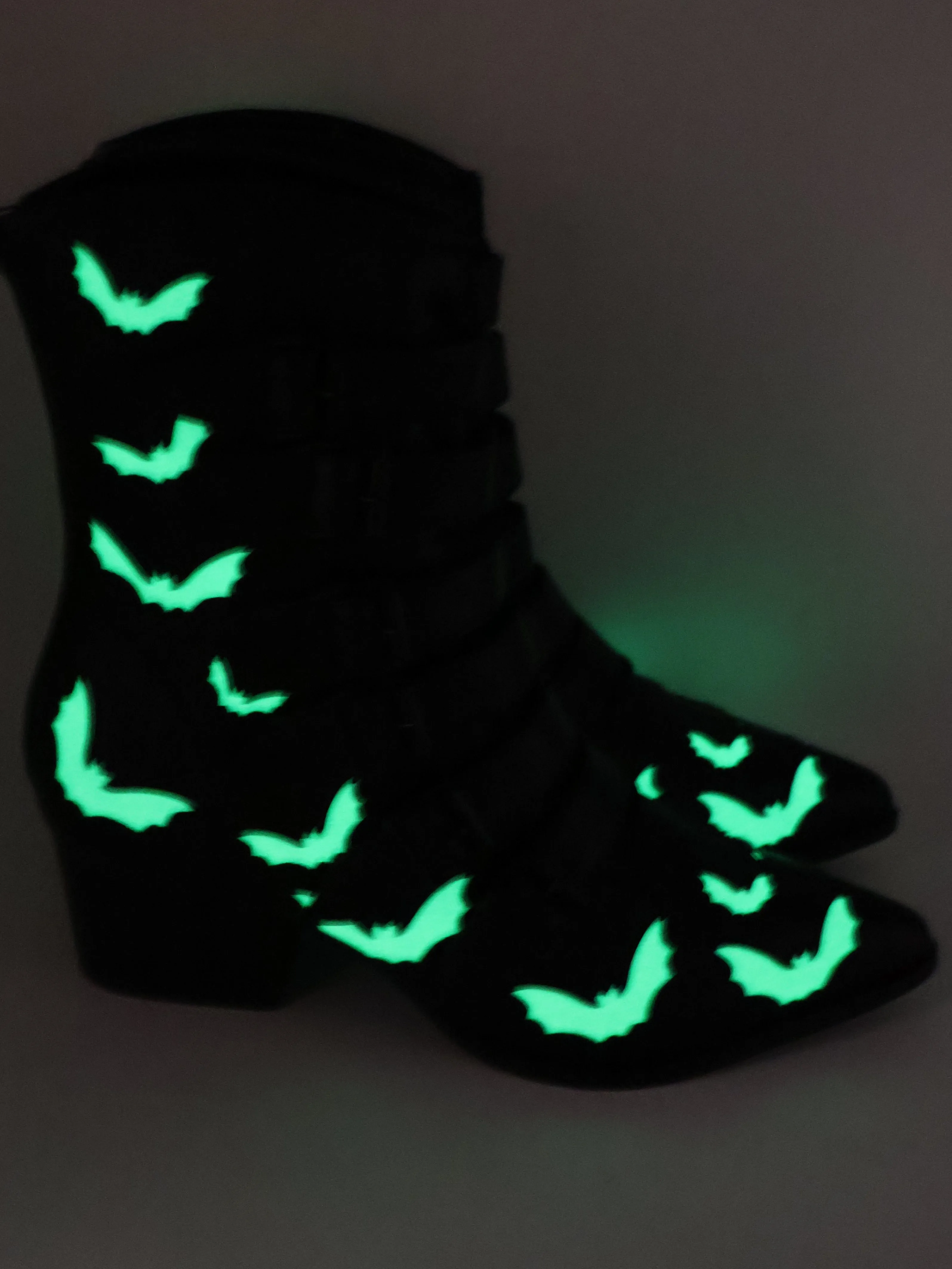 Glow-in-the-Dark Bats Coven Boot STRANGE CVLT