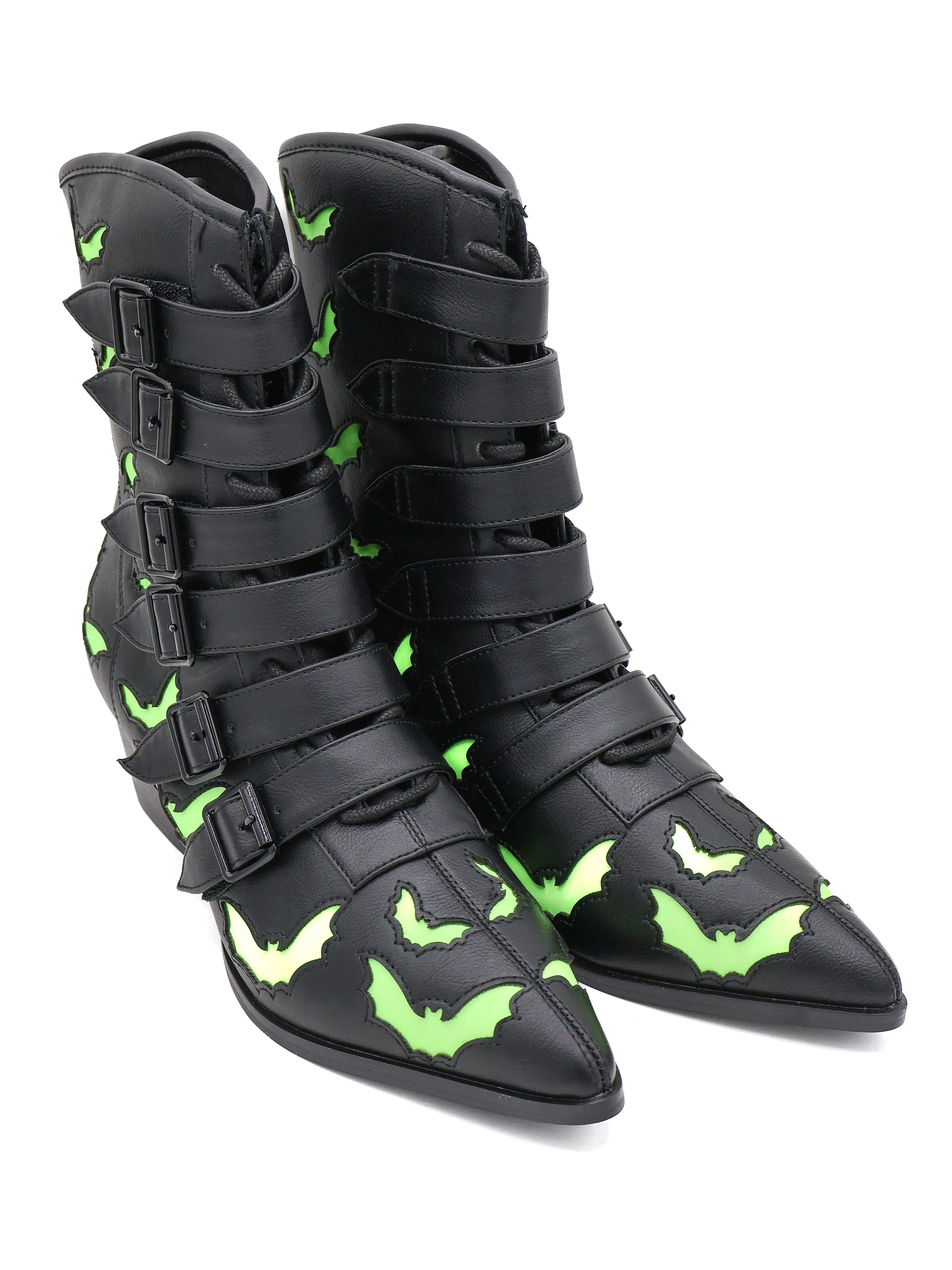 Glow-in-the-Dark Bats Coven Boot STRANGE CVLT