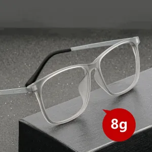 Gmei Men's Full Rim Big Square Tr 90 Titanium Eyeglasses 9825