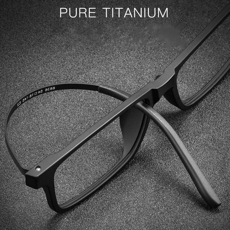 Gmei Men's Full Rim Square Titanium Tr 90 Eyeglasses 8836X