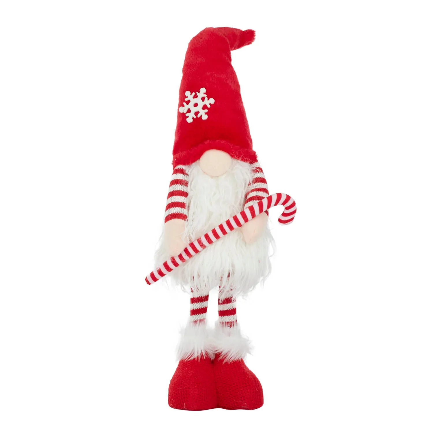 Gnome holding Candy Cane 33cm Red/White