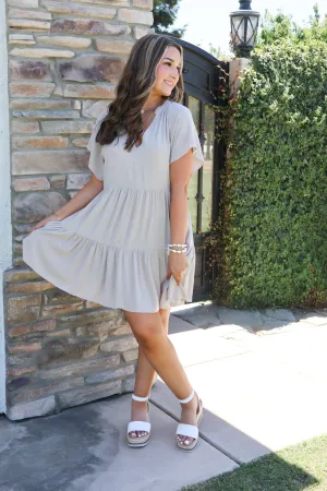 Go the Distance Dress in Taupe