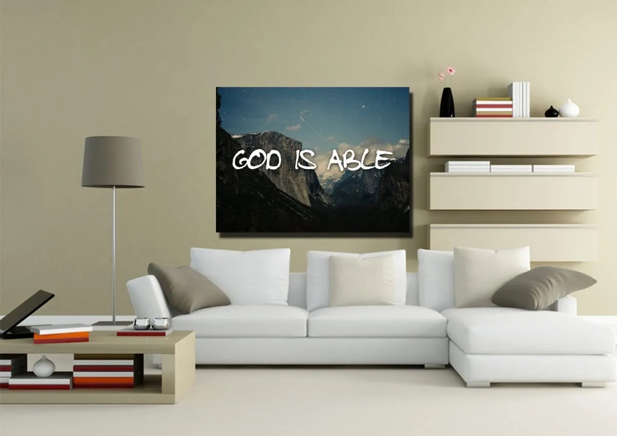 God Is Able Wall Art Canvas Print - Christian Canvas Wall Art