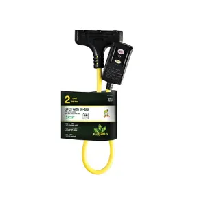 GoGreen Power® 2' 3 Outlet Portable Tri-tap Ground Fault Interrupter (GFCI)