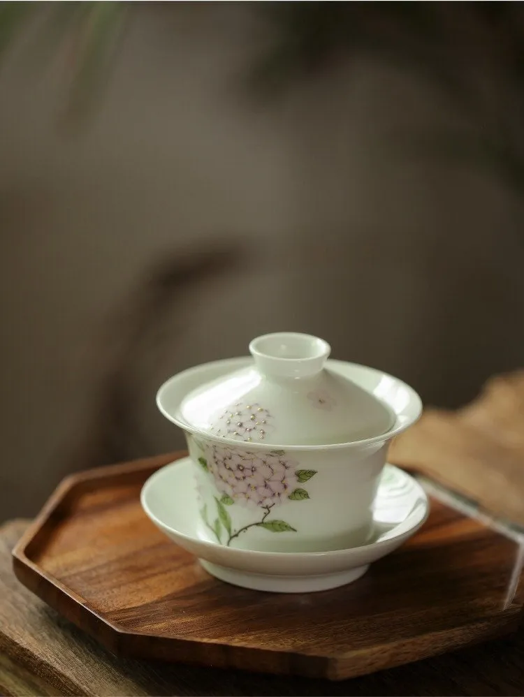 Gohobi Hand-painted Hydrangea Gaiwan