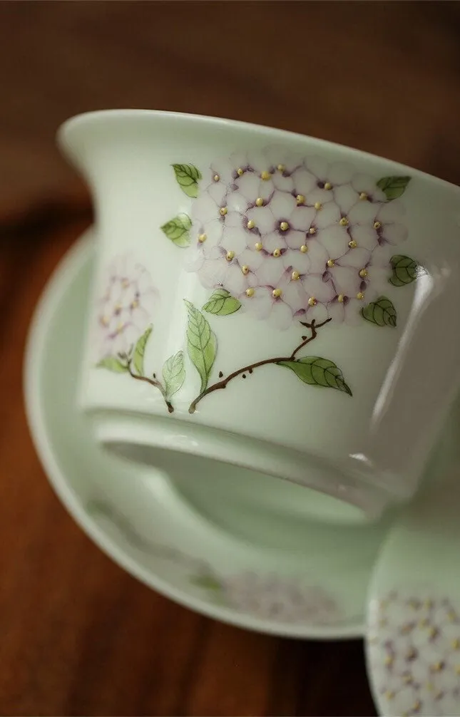 Gohobi Hand-painted Hydrangea Gaiwan