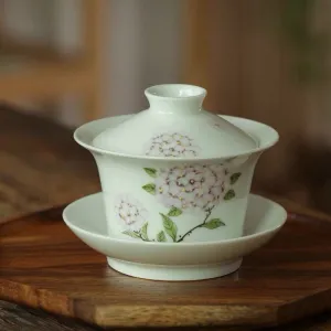 Gohobi Hand-painted Hydrangea Gaiwan