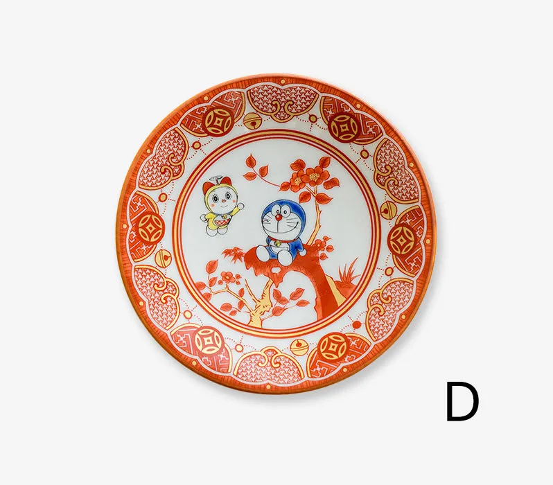 Gohobi Japanese Doraemon Tea Cup and Ceramic Plate Set