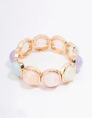 Gold Acrylic Iridescent Circle Bangle