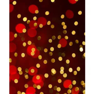 Gold & Red Bokeh Printed Backdrop