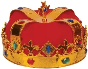 Gold & Red Royal Jewel Encrusted King Crown