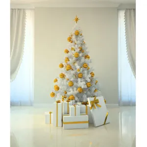 Gold & White Christmas Printed Backdrop