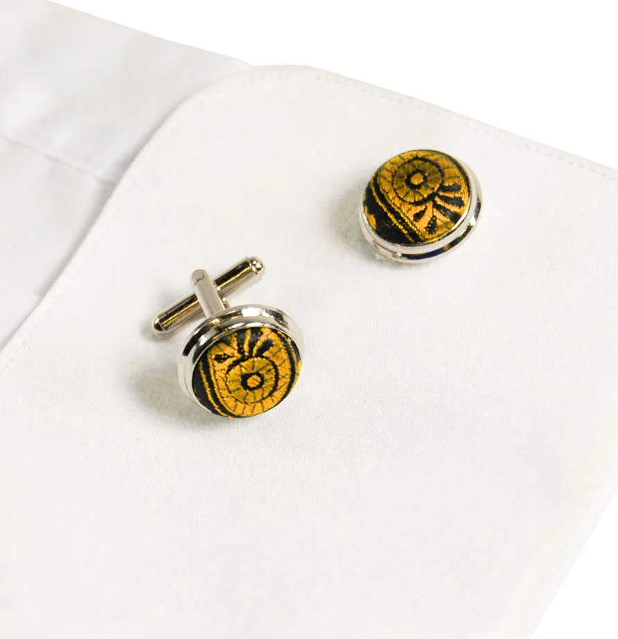 Gold and Black Paisley Cufflinks