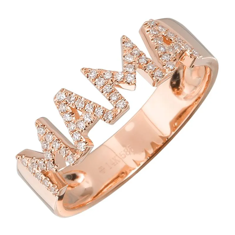 Gold and Diamond Mama Cutout Ring