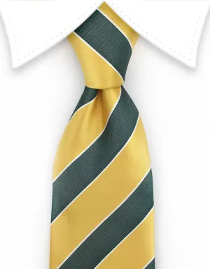 Gold and Green Striped Necktie