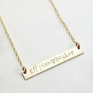 Gold Bar Name Necklace