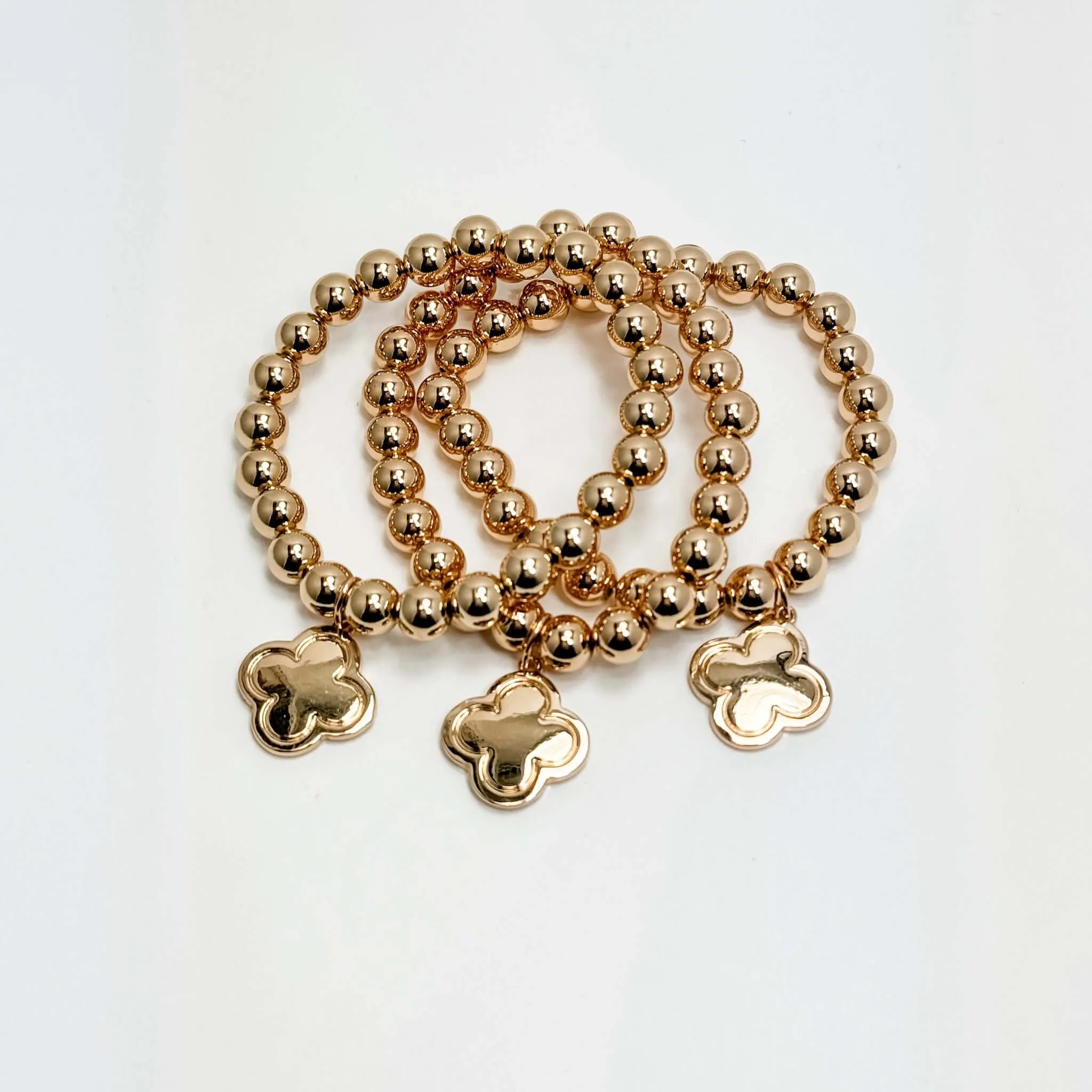 Gold Beaded Bracelet Set