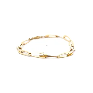 Gold Bracelet Fancy Link 14 Karat Yellow Gold