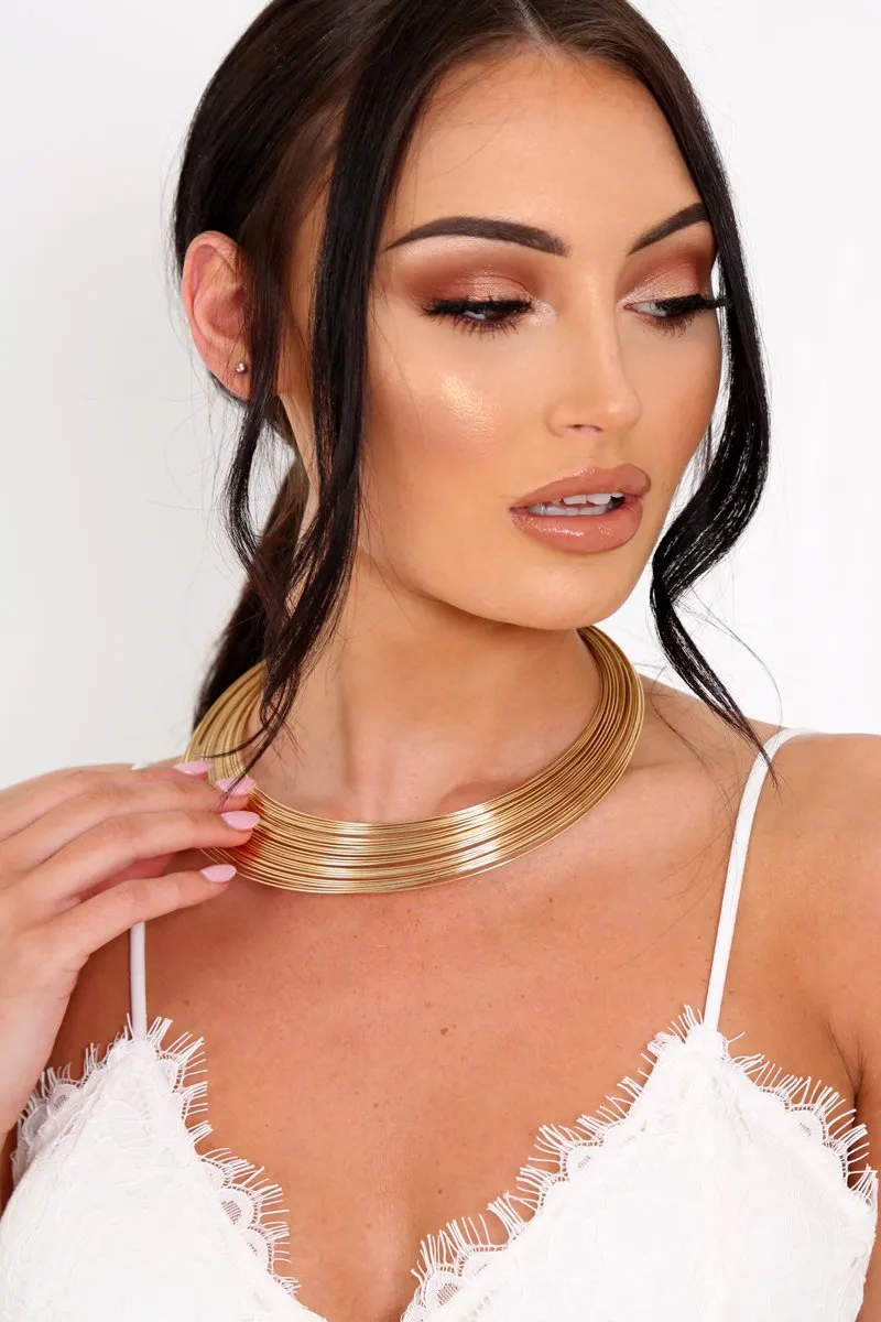 Gold Choker Layered Necklace - Haden