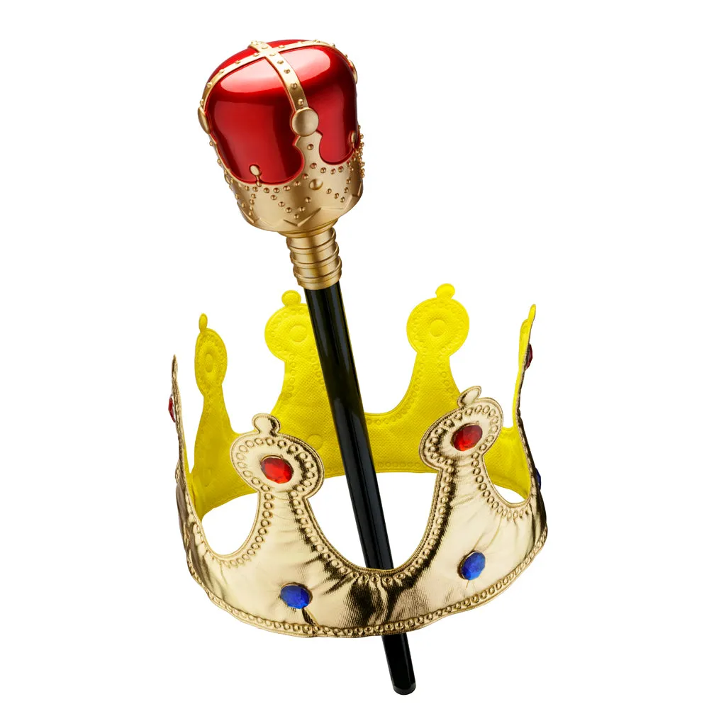 Gold Crown And Scepter Set