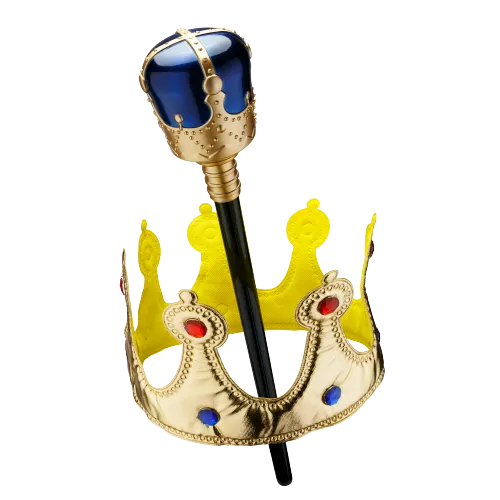 Gold Crown And Scepter Set