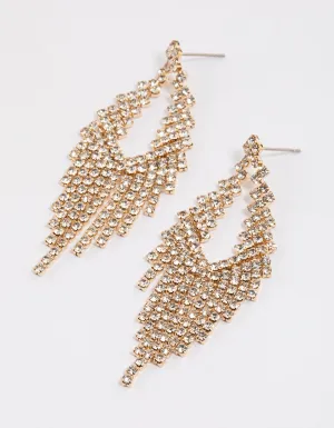 Gold Cup Chain Cascade Earrings