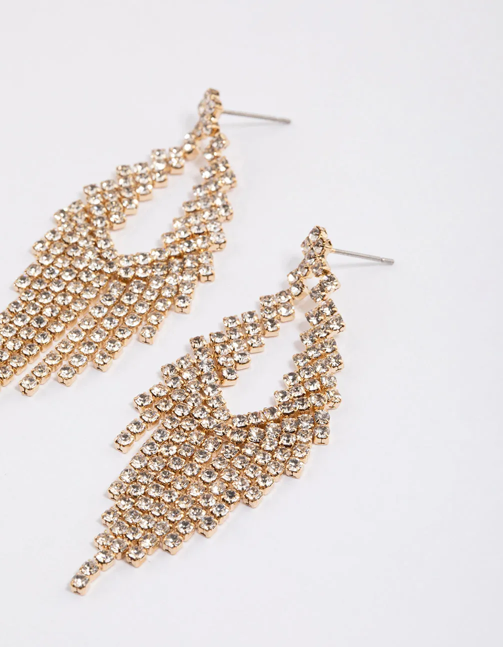 Gold Cup Chain Cascade Earrings