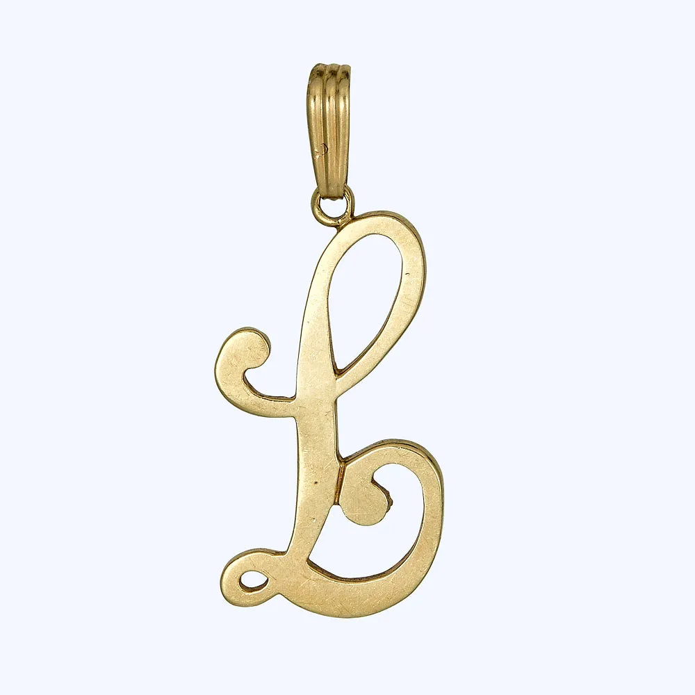 Gold Cursive 'L' Charm